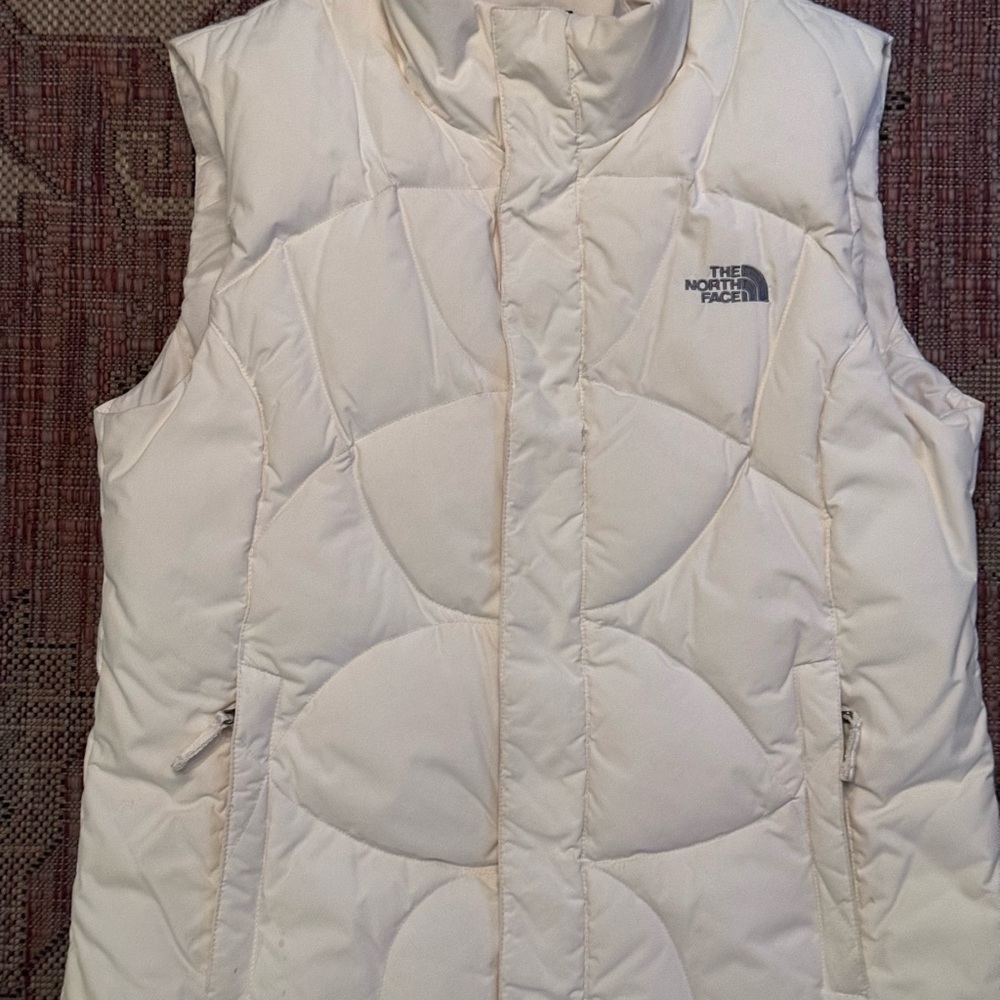 The North Face White Quilted Puffer Vest Large